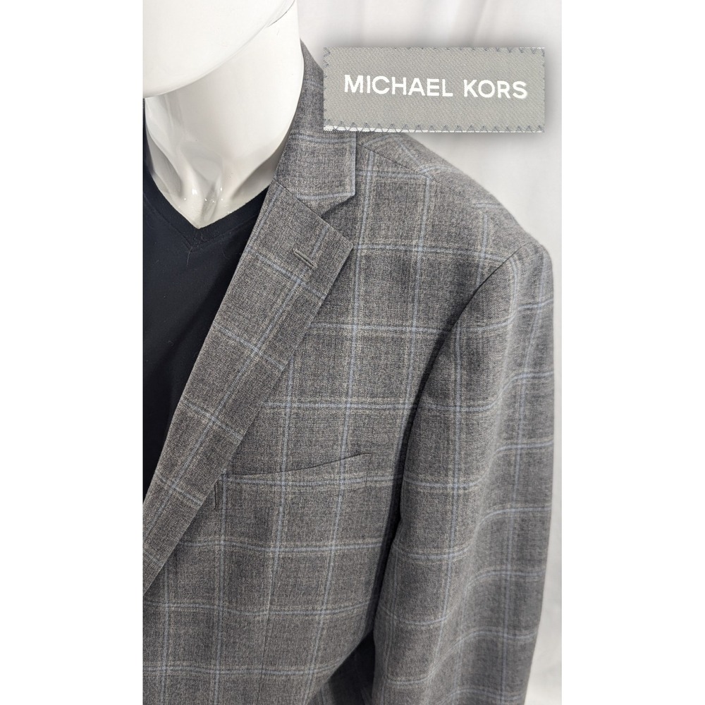 New No Tags Michael Kors Window‎ Blazer Sports 100% Wool Suit Jacket 44L Summer